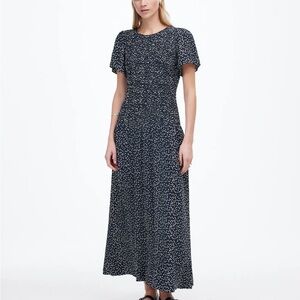NWT Madewell Flutter-Sleeve Smocked Midi Dress in Floral, 6